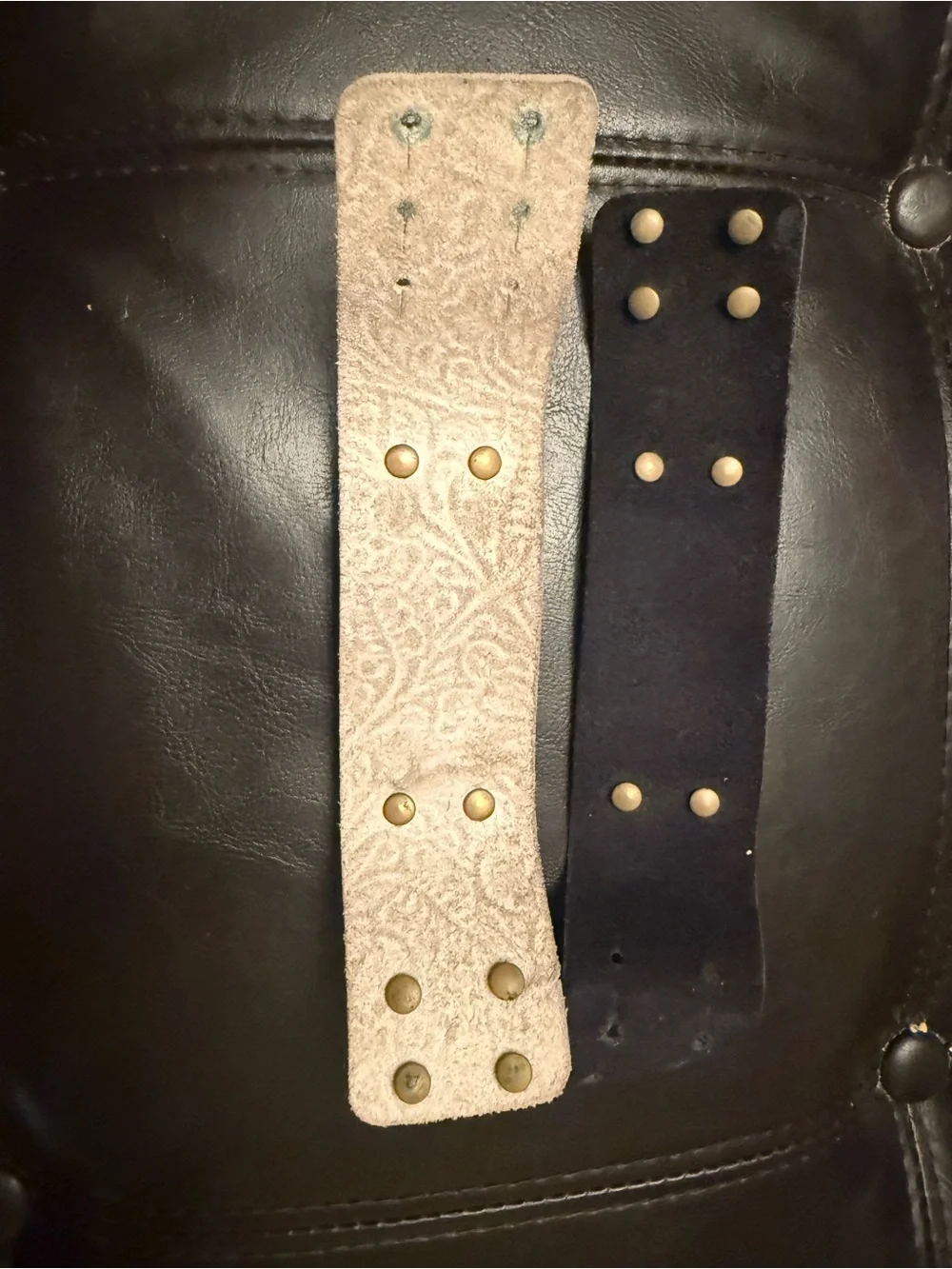 Lenny & Eva Leather Bracelet Floral & Black cuffs sentiments $100 Anthropologie